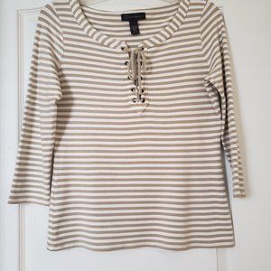 Context 3/4 sleeve striped knit stretch